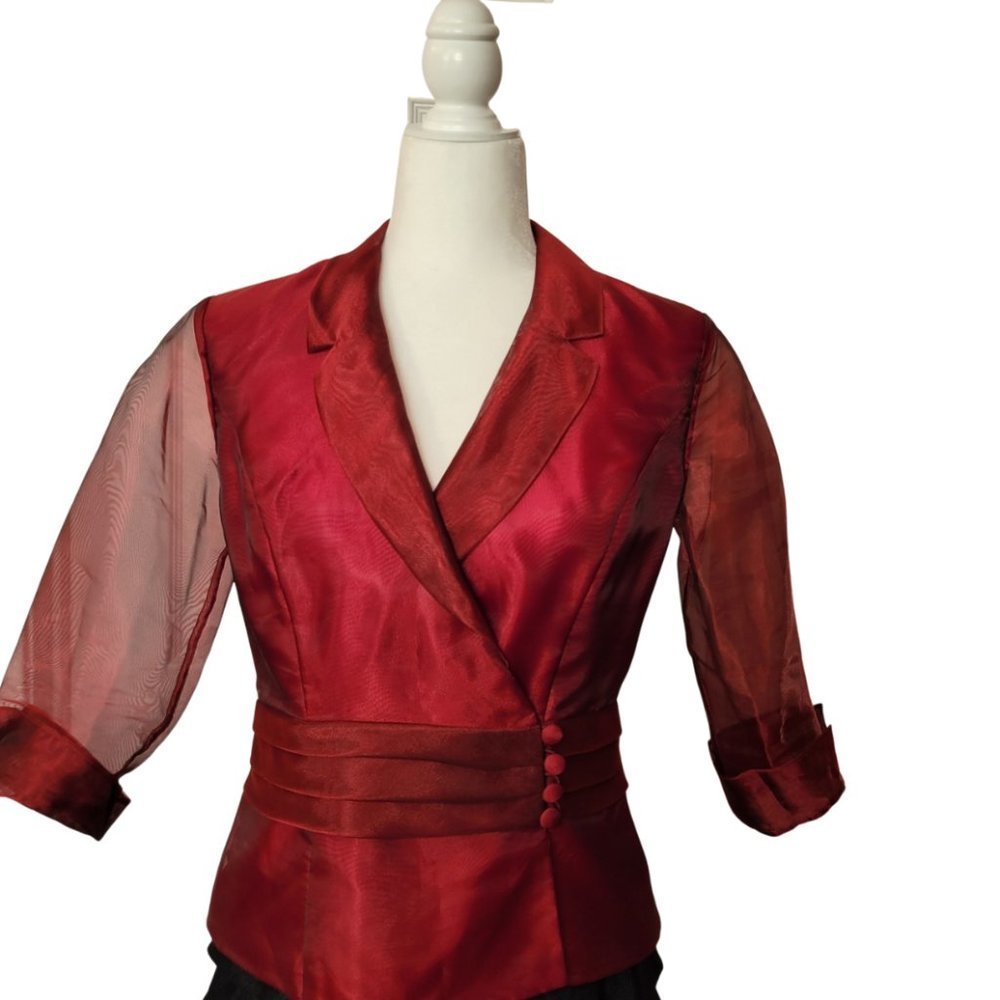 Alex Evenings - Maroon Long-sleeved Blouse - Size S